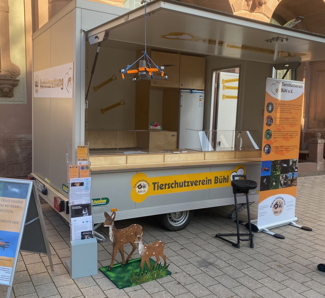 Infostand „Mission Igel" & Rehkitzrettung 18.4. Bühler Marktplatz